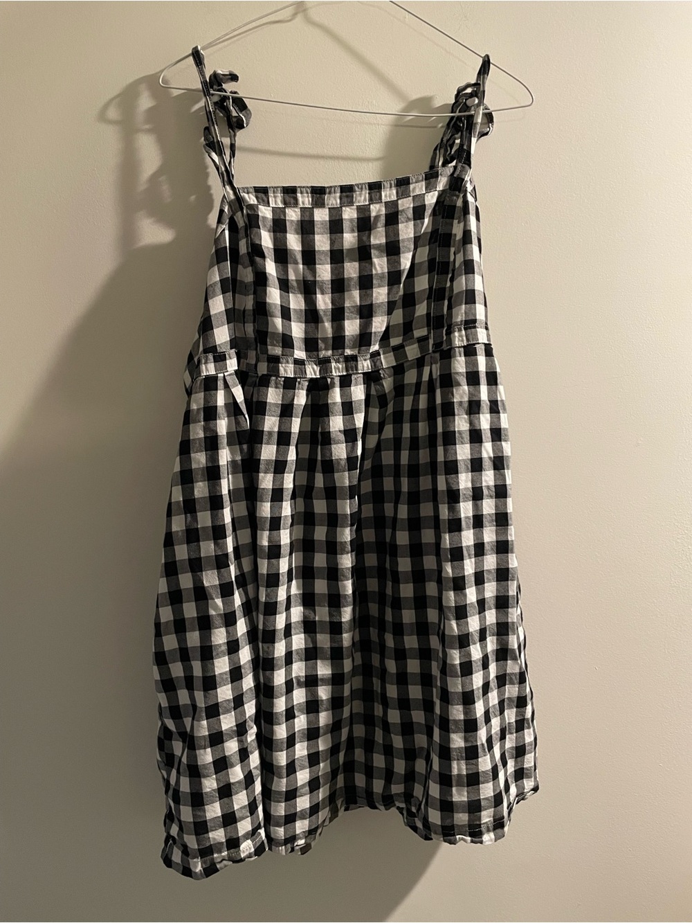Old Navy 2x Gingham plaid sundress empire waist tie straps
